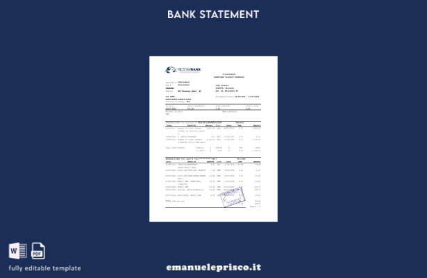 modello excel di estratto conto bancario Moldova Victoriabank in stile verificat